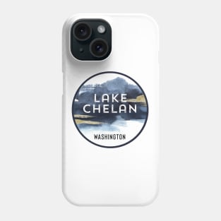 Lake Chelan Washington Watercolor Design Hiking Camping Souvenir Phone Case