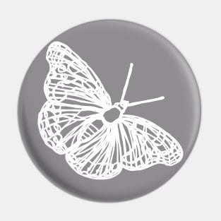 Butterfly line art white Pin