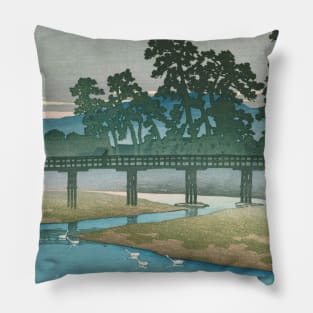 Asano River at Kanazawa by Kawase Hasui Pillow