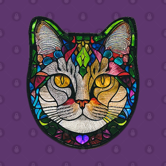 Stained Glass Cat by Black Cat Alley