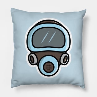 Full Face Gas Mask Sticker vector illustration. People safety objects icon concept. Full face respirator mask for smoke protection sticker design logo. Pillow