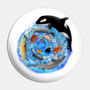 Pacific Ocean Sea Spiral Pin