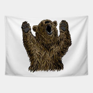 Brown bear wild animal attack Tapestry