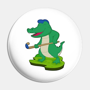 Crocodile Field hockey Hockey stick Pin