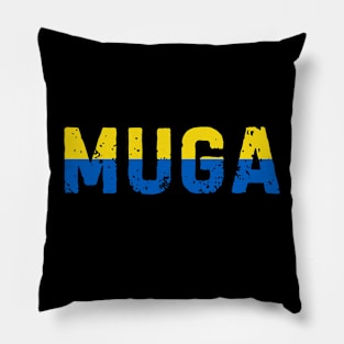 MUGA Make Ukraine Great Again Ukraine Flag Vintage Pillow