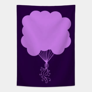 Purple Party Balloons Silhouette Tapestry