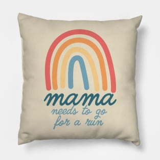 Mama Needs To Go For A Run Bohemian Rainbow Mothers Day Pillow