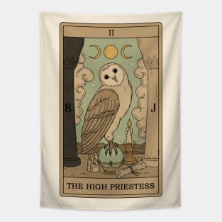 The High Priestess - Owls Tarot Tapestry