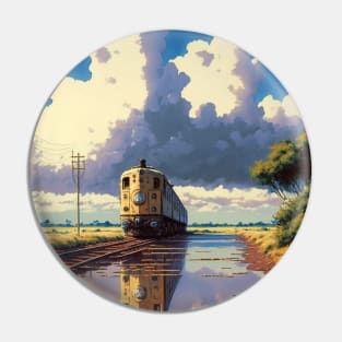 Retro Anime Style Old Japanese Train Pin