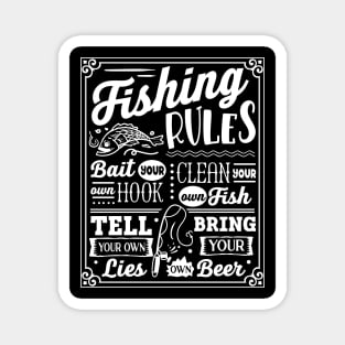 Fishing rules fishermen fishing lover Magnet