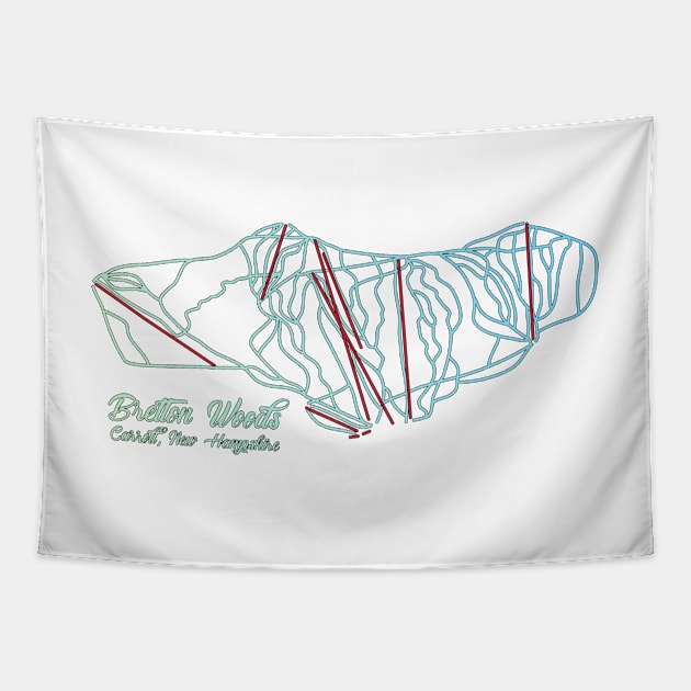 Bretton Woods Trail Map Tapestry by ChasingGnarnia