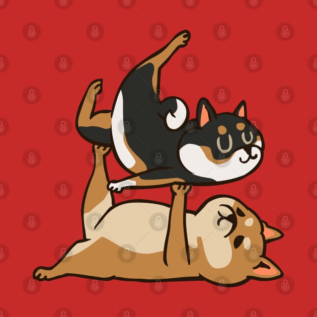 Acroyoga Shiba Inu by huebucket