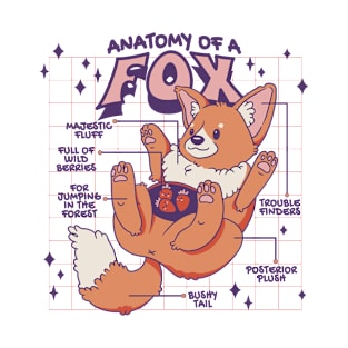 Fox Anatomy Funny Kawaii T-Shirt