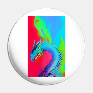 Popculture Popart Trippy Dragon Pin