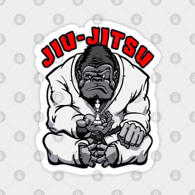 Brazilian Jiu Jitsu MMA BJJ Gorilla Grappling Chess King Magnet by Grandeduc
