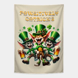 St Patricks day leprechaun cats - Pawsitively Catrick’s Tapestry