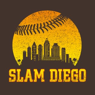 San Diego Vintage City Skyline Baseball Slam Diego Gameday T-Shirt