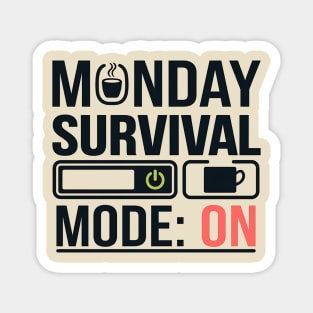 Monday Survival Mode: ON – Funny Coffee & Work Magnet