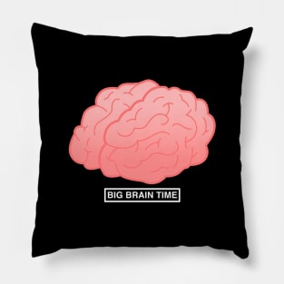 Big Brain Time White Pillow