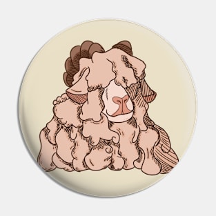 Long haired pink sheep Pin