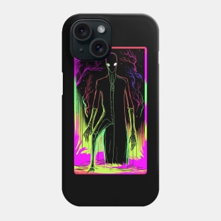 Neon Slenderman Art - Electrifying Urban Legend Phone Case