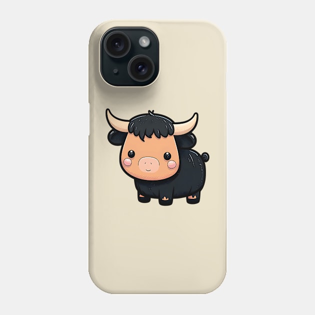 Black Bull for Babies Phone Case by Cute Planet Earth Mini