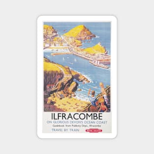 Ilfracombe, Devon - Vintage Railway Travel Poster - 1950s Magnet