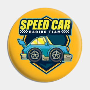 Speed Mini Car Racing Team Pin