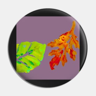 Fall Leaves Painting and Digital on light purple mauve Pin