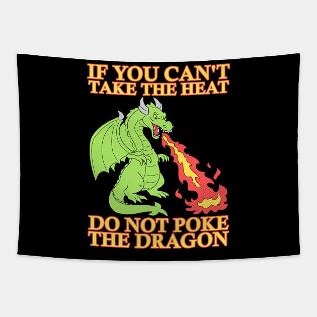 Cool Dragon Flame-Spewing Flying Mythical Creature Tapestry by artbooming