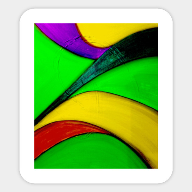 Abstract Painting Colorful Green Purple Yellow Red Abstract Paintings Sticker Teepublic