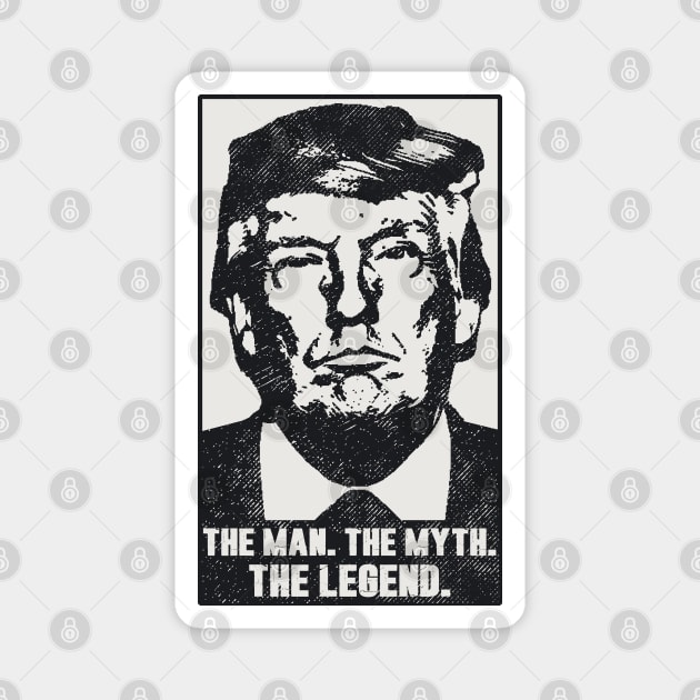 Donald Trump The Man Myth Legend 2023 - 2024 Mugshot Photo Magnet by Etopix