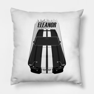 Ford Mustang Shelby GT500 Eleanor 1967 Fastback - Black and White Stripes Pillow