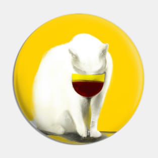 Cat with Wine Pin