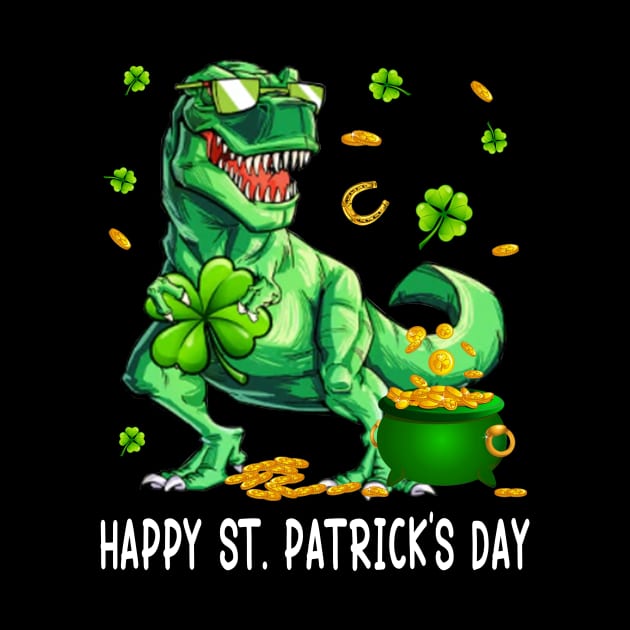 Happy St Patricks Day Dinosaur by Jenna Lyannion