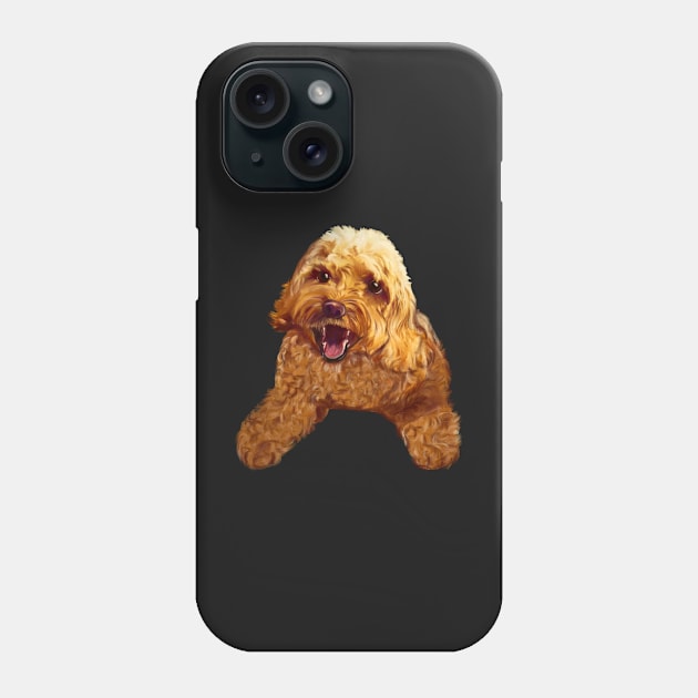 Cute smiling Cavapoo Cavoodle puppy dog - cavalier king charles spaniel poodle, puppy love Phone Case by Artonmytee