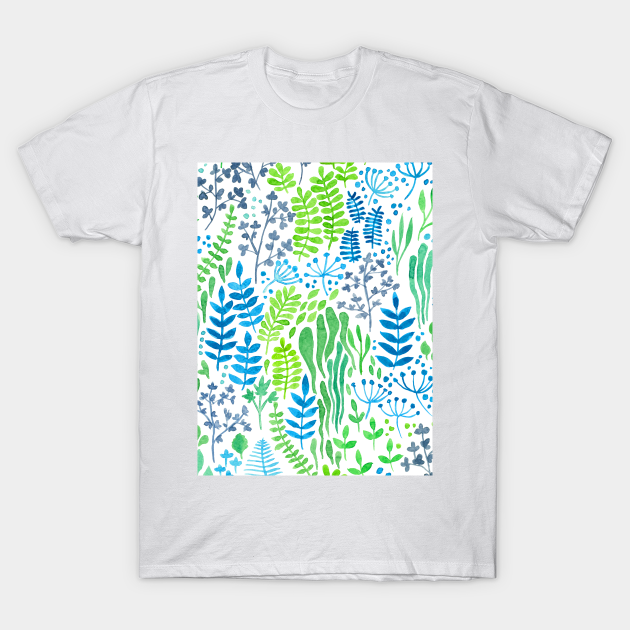 Discover Watercolor floral doodles white - Watercolor - T-Shirt
