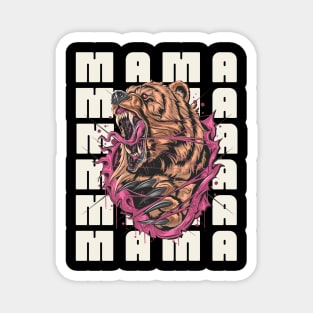 Mama Bear, Grizzly Bear Mom Design, Snarling Mama Bear Magnet