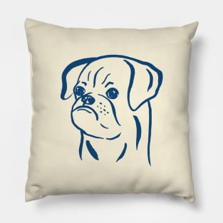 Petit Brabancon (Beige and Blue) Pillow