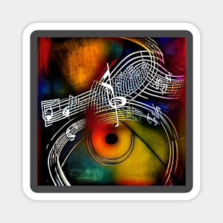 Abstract Image Of Musical Symbols Magnet