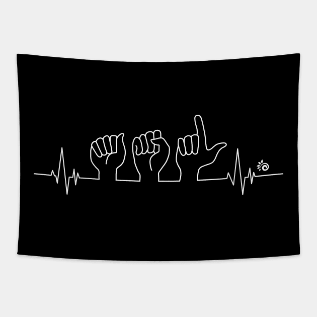 Heartbeat ASL Tapestry by DeafCounseling 