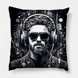 Sound Seeker: A Portrait of Musical Discovery Pillow