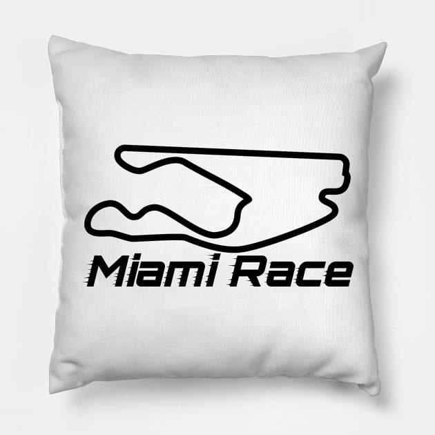 Miami Race Day Pillow by MFD-Art