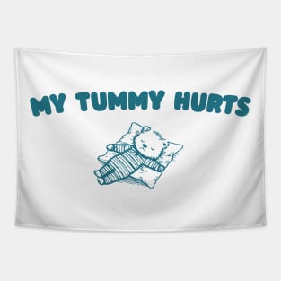 My Tummy Hurts T Shirt, Tummy Ache Tee, Meme T Shirt, Vintage Cartoon T Shirt, Aesthetic Tee, Unisex Tapestry