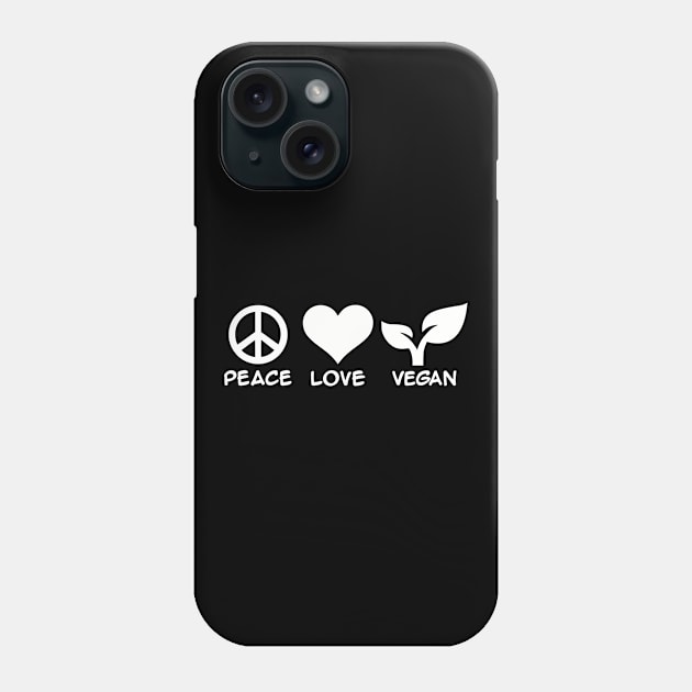 Peace love vegan Phone Case by Designzz