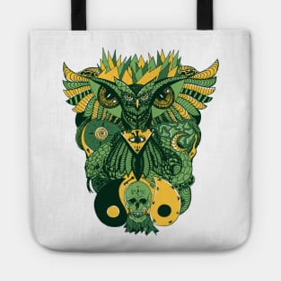 Forrest Green Owl And Ageless Skull Tote