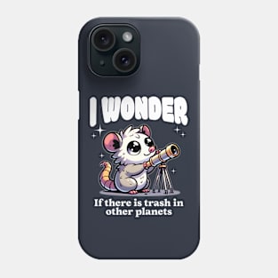 Possum Looking at the Stars with Telescope Phone Case