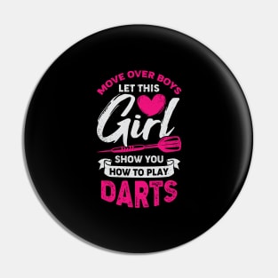 Female Darts Player Girl Gift Pin