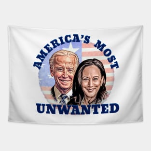 AMERICA'S MOST UNWANTED Anti Biden Harris Design Tapestry