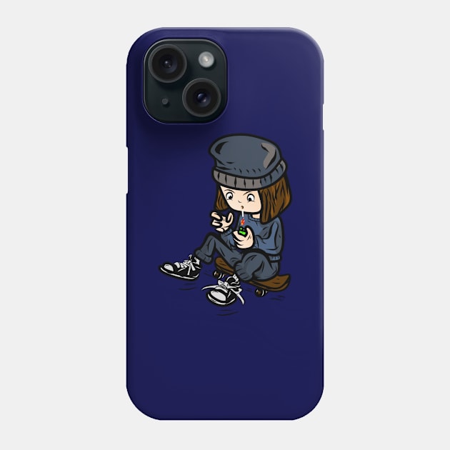 Skate boy cartoon style with cigarette Phone Case by Dxxon